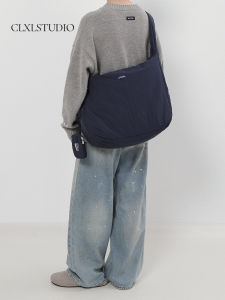 Waterproof Folded Texture Large Capacity Commuter Crossbody Bag CLXL Studio Casual Style Single Shoulder Bag for Youth