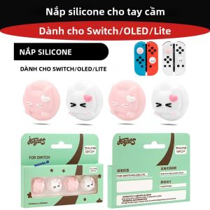 4 Cái/bộ Nắp Đậy Cần Điều Khiển Bằng Silicon Chống Trượt Cho NS2/PS5/XBOX Tay Cầm Cần Điều Khiển Mềm Cho Switch/Lite/OLED - Thiết Kế Dễ Thương