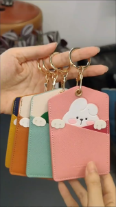 Premium Leather Name Tag Card Holder w Cartoon Design