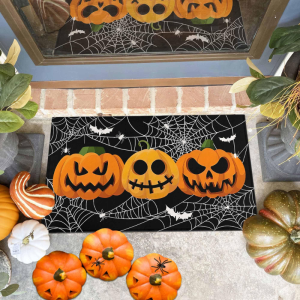 VIKAMA Halloween Welcome Floor Mat Anti-Slip Entrance Floor Mat for Kitchen Carpet for Home Halloween Indoor Outdoor Decoration