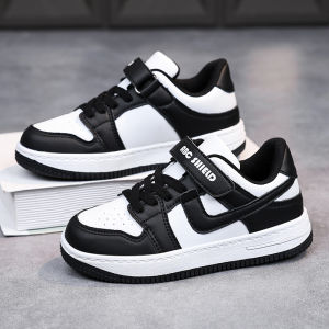 Boys Spring Autumn Panda Print Leather Surface Sports Shoes Breathable Comfortable Rubber Outsole Anti-Slip Casual Shoes