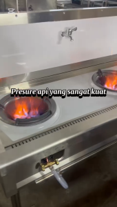 180CM 3 RING BURNER DEMO 6 KAKI HIGH PRESSURE 3 TUNGKU 3圈高压猛火炒炉STAINLESS STEEL DAPUR KWALI MASAK/KUAT API STOVE/KITCHEN