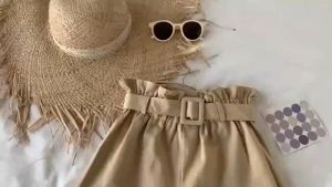 กางเกงขาสั้นผญเด็กโต 12 สีทึบกางเกงขาตรงทรงหลวม