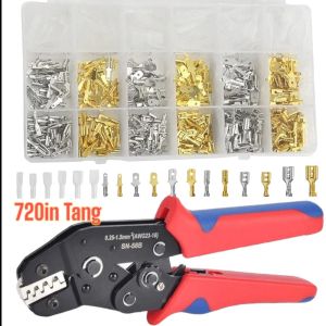 Skun Crimp Terminal Connector Gepeng Tembaga With Insulated in Tang Crimper Kabel SN 58B
