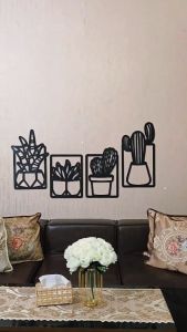 Pajangan Dinding Kayu Plywood Motif Kaktus Minimalis