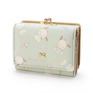 ULEEK Sanrio PU Leather Wallet Cute Pocketbook Hello Kitty KT Cat Cinnamon Roll Pringle Kuromi Folding Kawaii Melody Card Bag
