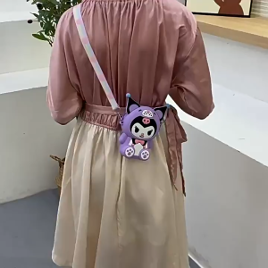 Sanrio Kuromi Childrens Cute Change Silicone Bag Hello Kitty Kindergarten Girl Crossbody Bag One-Shoulder Princess Bag