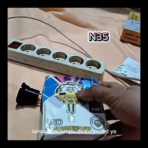 N35 ORIGINAL LAMPU LED E27 7 WATT W RGB LAMP DISCO DISKO DJ MUSIC PROYEKTOR HIAS ELEKTRIK interface