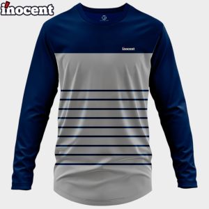 Kaos Distro Inocent Panjang Pria Katun Combed 24s NavyStripe