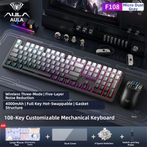 AULA | Customized Three-Mode Bluetooth Wireless Mechanical Keyboard Gaming & Office