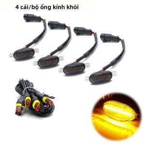 Đèn LED Trang Trí Lưới Tản Nhiệt Trước Xe Hơi 12 Bóng Màu Hổ Phách Dành Cho Ford Toyota Jeep SUV Xe Bán Tải Xe Địa Hình 12V