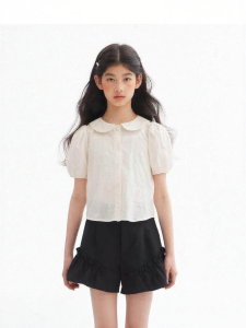 LOVESASAKIDS | Elegant Bow Collar Puff Sleeve Princess Blouse