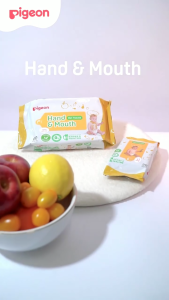 Pigeon Tisu Basah Bayi Hand & Mouth Food Grade Tanpa Alkohol & Parfum Lembut di Kulit Aman untuk Tangan dan Mulut