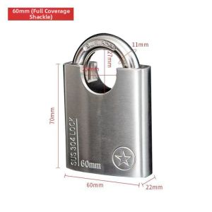 304 Stainless Steel Padlock Anti-theft Anti-pry Waterproof