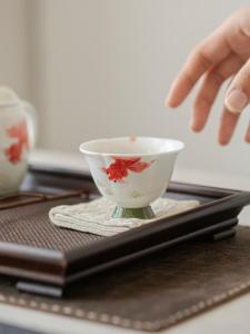 Cốc Trà Gốm Sứ Vẽ Tay Bằng Bùn Ngọc Thủ Công Cốc Trà Gia Đình Cốc Trà Trà Đạo Thiết Kế Cá Chép Cốc Trà Ngâm Trà