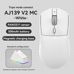 AJAZZ | 3 Colors AJAZZ AJ139 V2 MC 3-ModeWireless Mouse With RGB Magnetic Charging Base PAW3311 For PC Gamer Esports Office Laptop