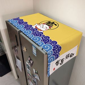 Tấm Lót Bảo Vệ Tủ Lạnh Kiểu Trung Quốc Mới Chống Bụi Chống Thấm Nước Đơn Và Đôi Phù Hợp Cho Tủ Lạnh Haier Và Midea