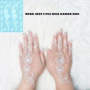 HENA PENGANTIN TEMPEL HENNA TAMPORARY FRE MANIK GLITER NAILART