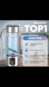 Hydrogen Rich Water Bottle Generator | 460ml Portable SPE Ion Membrane Molecular Filter | Smart LED Display Rechargeable