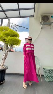 Nazira Midi Dress Knit Premium Wanita Remaja Dewasa Full Kancing Hidup