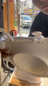 Nắp bồn cầu nhựa trắng phù hợp nhiều mẫu bồn cầu 2 khối rời – Nắp bồn cầu đủ bộ chân ốc lắp đặt