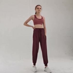 Quần jogger nữ dáng rộng Ningbo Anjiu quần chạy bộ yoga thể dục quần yoga cao cấp thoải mái mùa thu