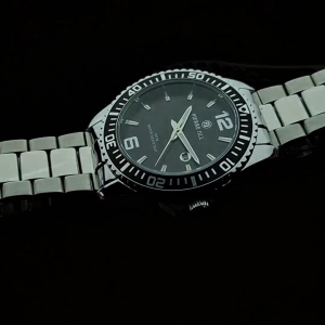 PIERRE JILL 1236 JAM TANGAN PRIA TANGGAL AKTIF RANTAI STAINLESS STEEL 3ATM WATER RESISTANT