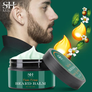 Natural Beard Balm Wax Tea Tree Beard Style Cream Soften Moisturize Thicken Professional Mustache Cream Beard Care For Gentlemen