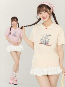 Gbiaior | Hand-drawn Printing Cool Sensation Loose Womens T-shirt
