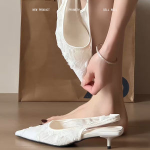 NAISHI | Leather Lace Hollow-out Flat Heel Womens Sandals