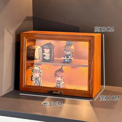 Wooden Display Stand Storage Rack Entrance Hall Small Wild Figurine Storage Box Display Cabinet Rectangular Shelves Home Decor