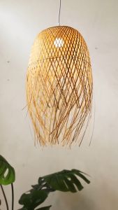 Pastoral Handwoven Bamboo Chandelier E27 Height Adjustable Chandelier Home Lighting Attic Chandelier Natural Rattan Ceiling Lamp