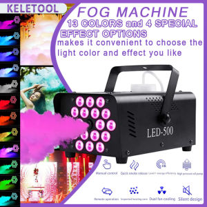 New LED Timer Disco Smoke Machine Remote Control Halloween Smoke Spray Equipment Christmas Wedding Party Smoke Machine