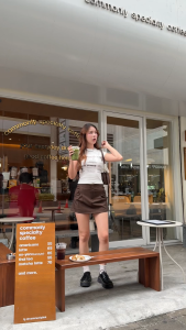 (VZ) กางเกงกระโปรงตะขอหน้า กระโปรงรอบตัวผ้าออดี้