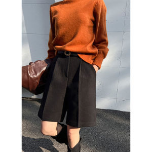 PIAOYA | Womens Thick Wool High Waist Shorts