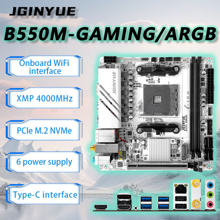 JGINYUE AMD B550 ITX Motherboard supports Ryzen R5 4000/5000 series processors DDR4 RAM Desktop PC PCI-E 4.0 B550i GAMING
