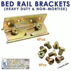 4pair Heavy Duty Bed Rail Brackets Non-Mortise Bed Frame Fixing Connector Bed Connect Brackets