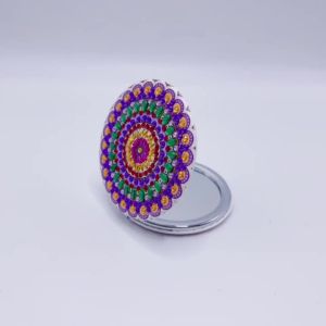 other | 1 Piece of Diamond Painting Small Mirror Mandala Pattern PU Leather Material A Must for Ladies to Go Out and Make Up Makeup