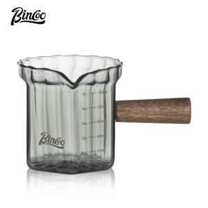 BINCOO Espresso Cup Glass Creamer Double Spout Coffee Measuring Cups Sharp Spout Equipment 180ML