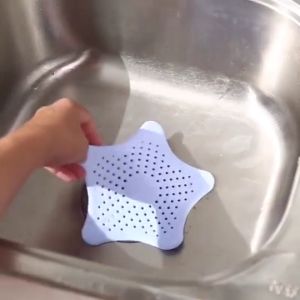 (Ready Stock) Soft Silicone Sink / Drain Hole Filter Cover - Star Shape Kitchen Sink Bathroom Basin Floor Trap Cover with Hole Food Waste Stopper Hair Catcher Anti Clog Strainer Anti Blocking Waterway Water Flow Penutup Lubang Sinki Dapur Pengaliran Air