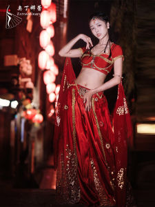 Princess Jasmine Costume Photo Hanfu Halloween Cos Costume Indian Exotic Show Belly Dance Practice Clothes