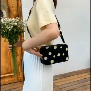 SKM Spring and Summer Fashion Small Daisy Flower Rectangle Women Sling Bag BG501 Beg Perempuan