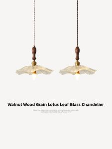 NSWR | Retro Style Full Spectrum Eye Protection Walnut Wood Color Dining Table/Bedroom Chandelier