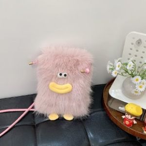 Cute Plush Crossbody Bag for Women Single Shoulder Cartoon Phone Bag Fashionable Autumn Winter New Style Youth Casual Bucket Bag