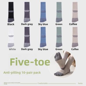 Miiow | Mens Summer Thin Cotton Five-Finger Socks Anti-Odor Antibacterial Sweat Absorbent Mesh No-Cuff Toe Separation Short Socks