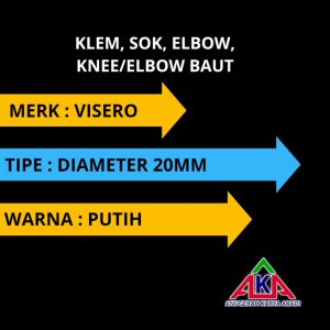 Elbow / Knee / Keni Baut Pipa Listrik 20mm VISERO VKS-03 Putih