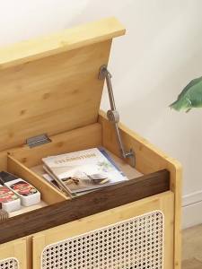 Shoe Changing Stool for Home Entrance Can Sit and Wear Shoes Rattan Woven Shoe Cabinet Long Stool