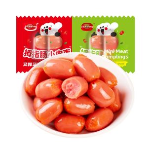 Mini Meat Stick 100 Pieces Anti-Hunger Snacks Leisure Food Desktop Sausage Golden Millery Thumb Sausage Chinese Style Beef Dry