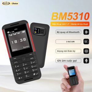 Điện Thoại Di Động Mini 2G GSM SERVO BM5310 Với Chức Năng Giọng Nói Ảo Gọi Bluetooth Danh Sách Đen Gọi Nhanh MP4 Radio FM 3 SIM Chờ Điện Thoại Nhỏ Gọn