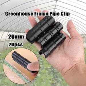 20Pcs 20mm Greenhouse Frame Pipe Clip Plastic Garden Buildings Tube Clip For Greenhouse Banner Frame Shelters
